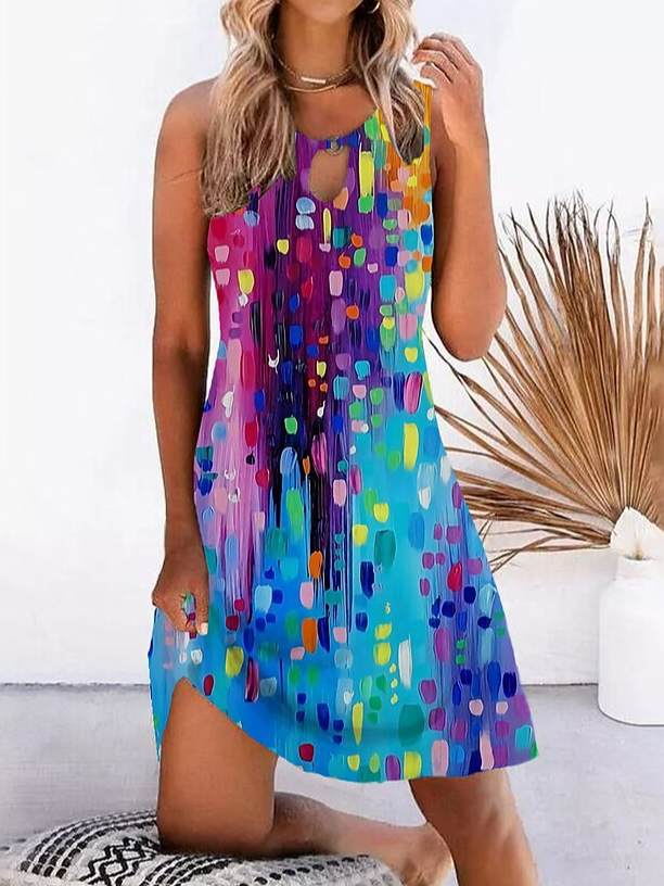 Halter Polka Dots Loose Casual Dress