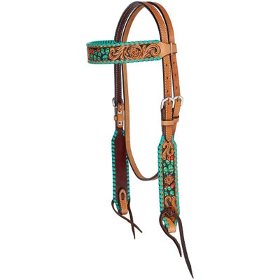 Rafter T Browband Headstall/Bridle- Painted Cactus