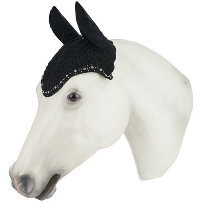 Equine Couture Fly Bonnet Ear Net Riding Hood -Crystals