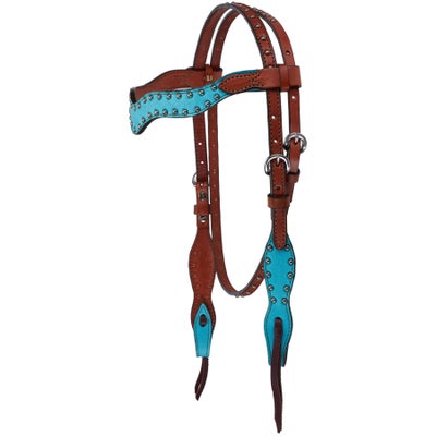 Alamo Saddlery Turquoise Wave Style Marble Headstall