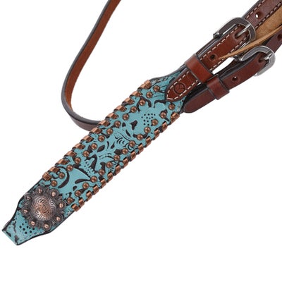 Circle Y Exotic Turquoise Metallic Browband Headstall