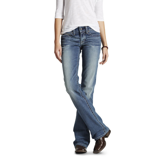 Ariat R.E.A.L. Mid Rise Stretch Whipstitch Boot Cut Jean
