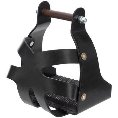Tough 1 Metal Endurance Stirrups w/Leather Guard Cage