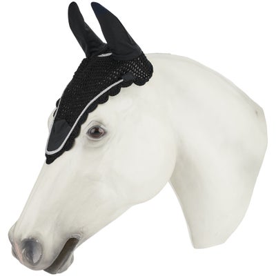 Equine Couture Fly Bonnet Ear Net Hood-Silver Rope