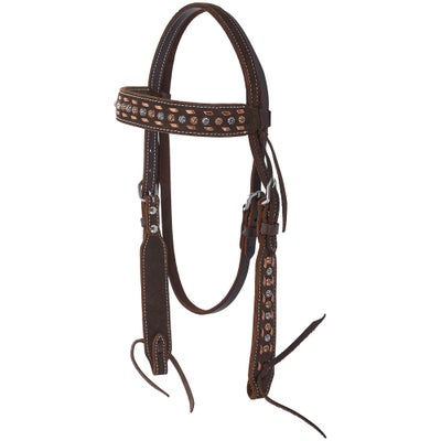 Circle Y Copper Buckstitch Browband Headstall