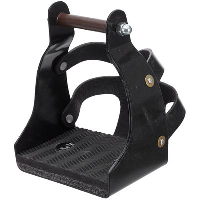 Tough 1 Metal Endurance Stirrups w/Leather Guard Cage