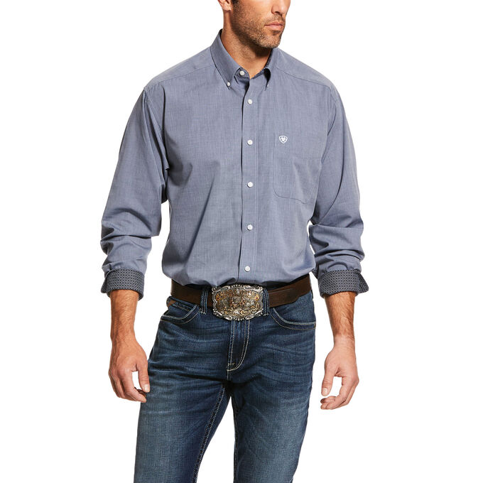 Ariat Wrinkle Free Solid Pinpoint Oxford Classic Fit Shirt