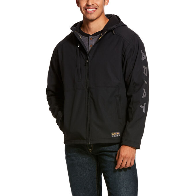 Ariat Rebar Stretch Canvas Softshell Hooded Logo Jacket