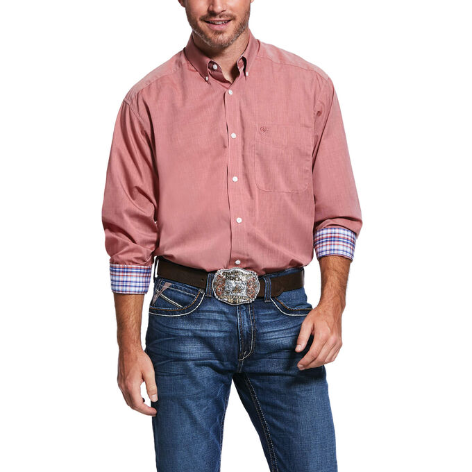 Ariat Wrinkle Free Solid Pinpoint Oxford Classic Fit Shirt