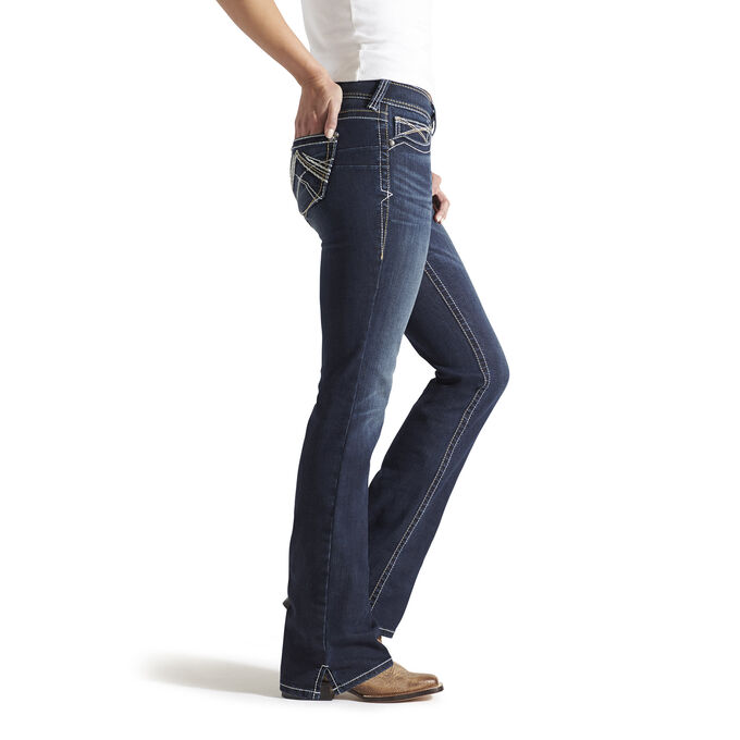 Ariat R.E.A.L. Mid Rise Stretch Whipstitch Boot Cut Jean