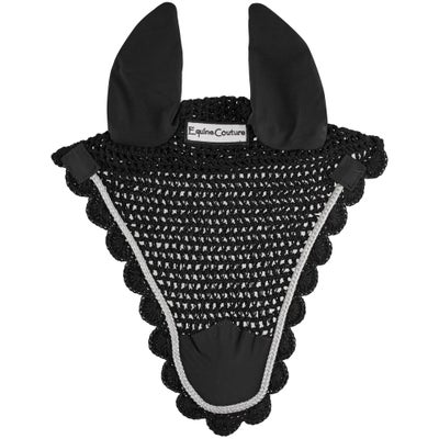 Equine Couture Fly Bonnet Ear Net Hood-Silver Rope