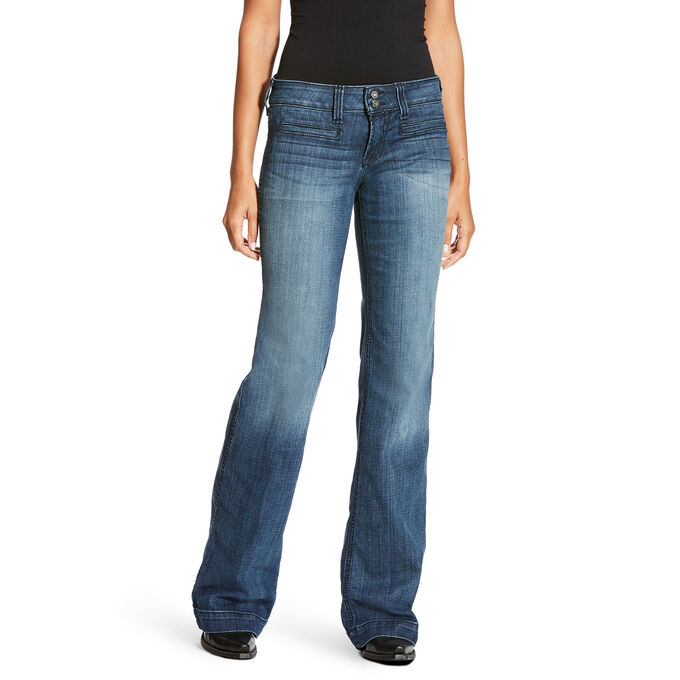 Ariat Trouser Mid Rise Stretch Outseam Ella Wide Leg Jean