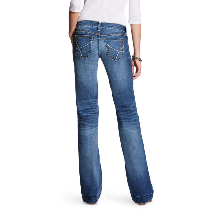 Ariat Trouser Mid Rise Stretch Baseball Stitch Wide Leg Jean