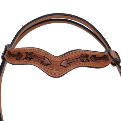Alamo Saddlery Arrow Tooled Sleek Wave Style Headstall
