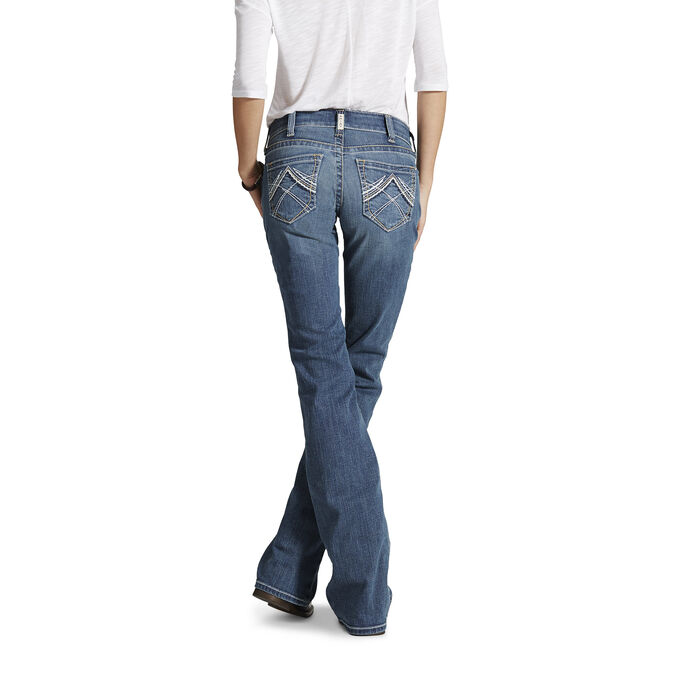 Ariat R.E.A.L. Mid Rise Stretch Whipstitch Boot Cut Jean