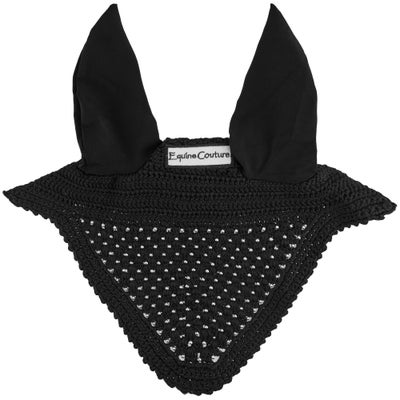 Equine Couture Fly Bonnet/Ear Net Riding Hood-Studs