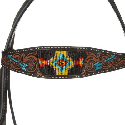 Weaver Navajo Arrow Hand-Painted Browband Headstall