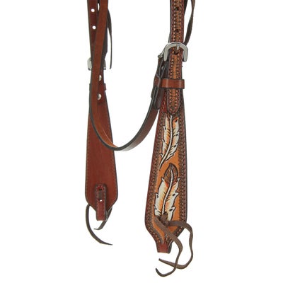 Weaver Coco Feather Hand-Painted Browband Headstall