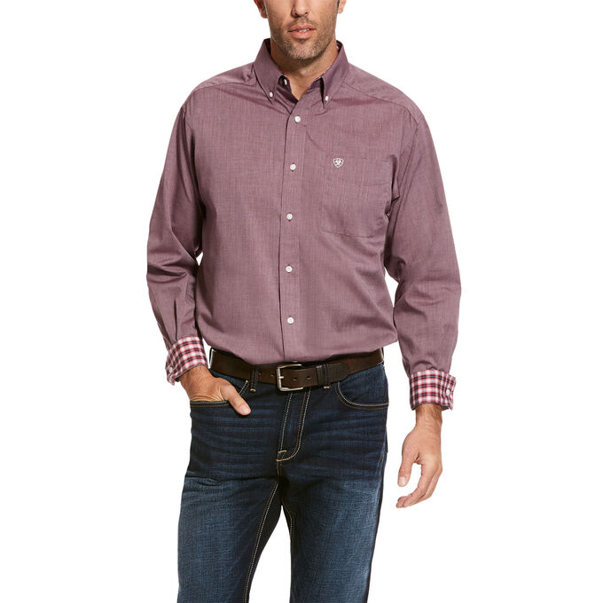 Ariat Wrinkle Free Solid Pinpoint Classic Fit Shirt