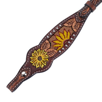 Rafter T Browband Headstall/Bridle Beaded Sunflower