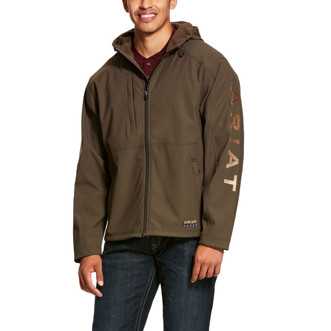 Ariat Rebar Stretch Canvas Softshell Hooded Logo Jacket