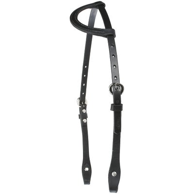 Weaver Leather Black Flat Sliding Ear Bridle Headstall