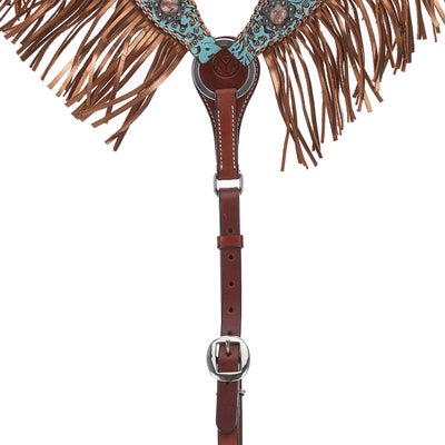 Circle Y Exotic Turquoise Metallic Breast Collar