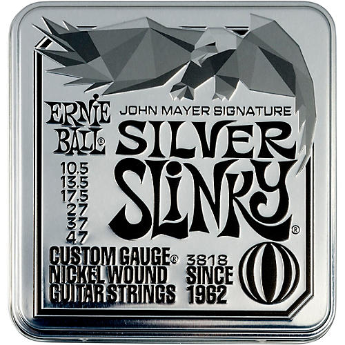 Ernie Ball John Mayer Silver Slinky Nickel Wound Electric Guitar Strings 3-Pack Tin 10.5 - 47