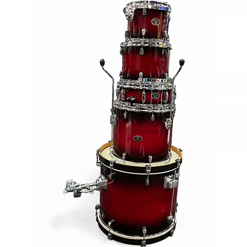 Used TAMA 5 Piece Silverstar Red to Black Fade Drum Kit Red to Black Fade