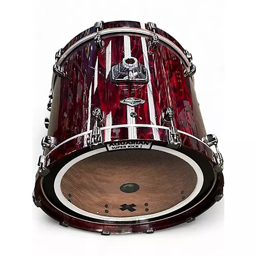 Used TAMA 4 Piece Starclassic Performer Crimson Red Waterfall Drum Kit Crimson Red Waterfall