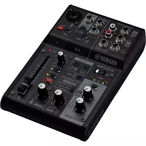 Yamaha AG03MK2 3-Channel Mixer/USB Interface for IOS/Mac/PC Black