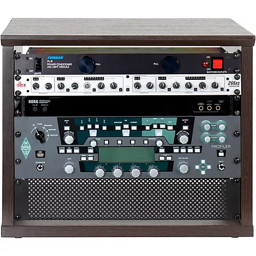 Gator Elite Series Furniture Desktop 8U Studio Rack 8 RU Space Dark Walnut