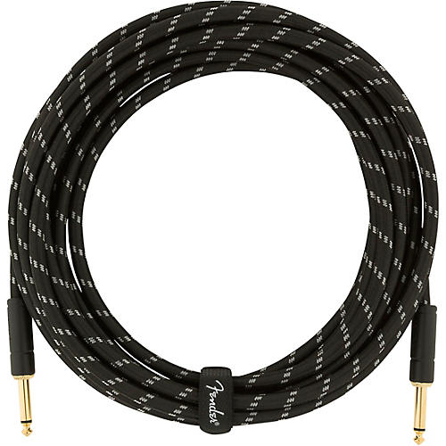 Fender Deluxe Series Straight to Straight Instrument Cable 25 ft. Black Tweed