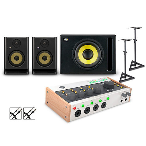 Universal Audio Volt 476P with KRK ROKIT G5 Studio Monitor Pair & S10 Subwoofer (Stands & Cables Included) ROKIT 5