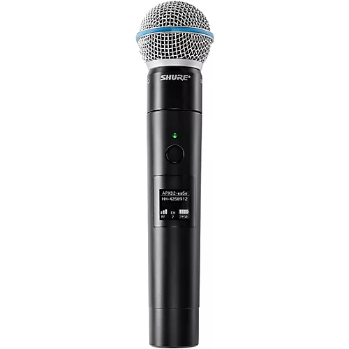 Shure MXW2X/BETA58 Wireless Handheld Transmitter with Beta 58A Microphone Band Z10