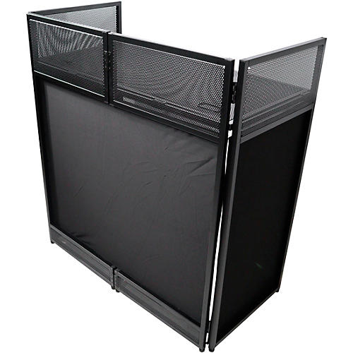 ProX XF-VISTABLMK2 Vista DJ Booth Facade Table Station With White and Black Scrim Kit and Padded Travel Bag