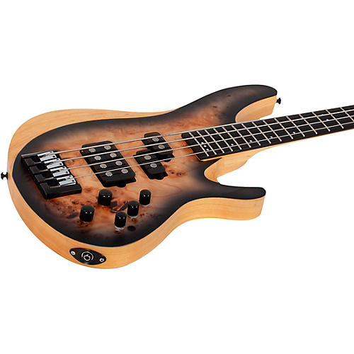 Schecter Guitar Research Reaper-4 Electric Bass Guitar Satin Charcoal Burst