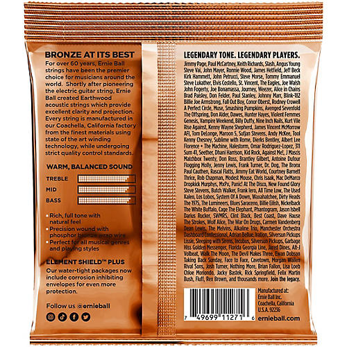 Ernie Ball Earthwood Custom Light Phosphor Bronze Acoustic Guitar Strings 3 Pack 11.5 - 54