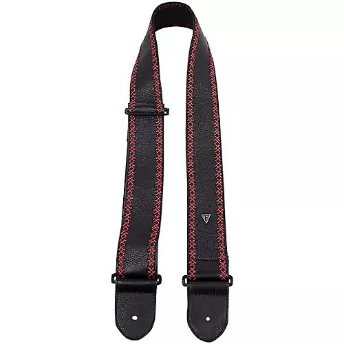 Perri's Soft Glove Red Stitching Guitar Strap Black 2.5 in.