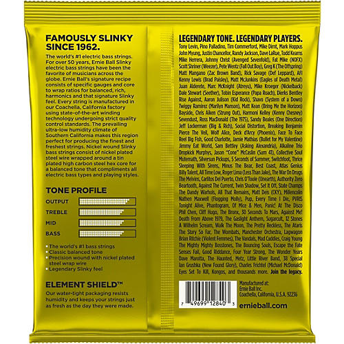 Ernie Ball Beefy Slinky Nickel Wound Electric Bass Guitar Strings - 65-130 Gauge