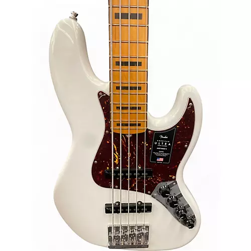 Used Fender American Ultra Jazz Bass V Arctic Pearl Electric Bass Guitar Arctic Pearl