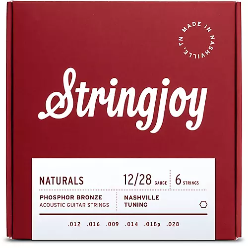 Stringjoy Naturals Phosphor Bronze Acoustic Guitar Strings 13 - 56