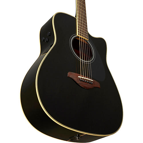 Yamaha FGC-TA TransAcoustic Dreadnought Cutaway Acoustic-Electric Guitar Black