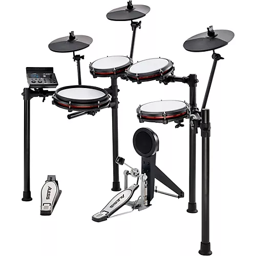 Alesis Nitro Max 8-Piece Electronic Drum Set With Bluetooth, BFD Sounds & DA2108 Drum Amp Red