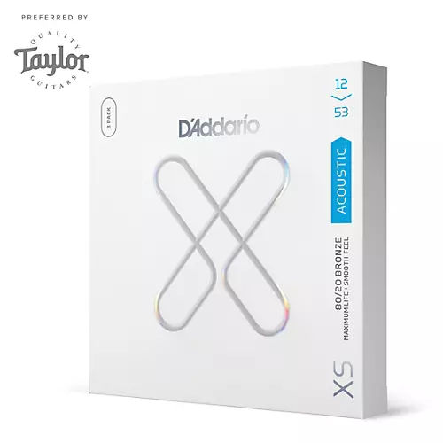 D'Addario XS 80/20 Bronze Coated Acoustic Guitar Strings 3-Pack 10 - 47