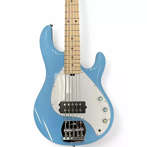 Used Sterling by Music Man Ray5 5 String Chopper Blue Electric Bass Guitar Chopper Blue