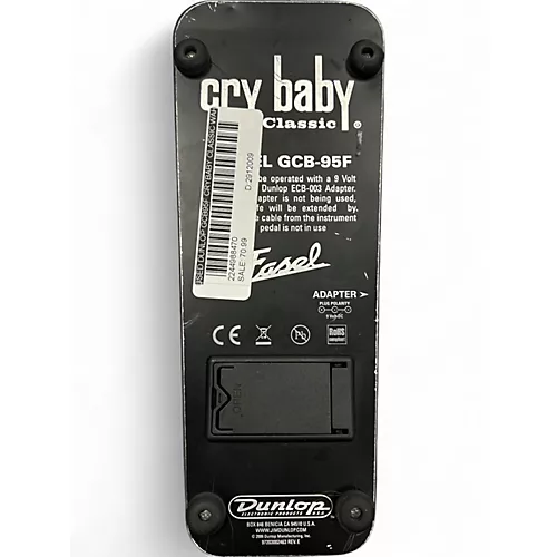Used Dunlop GCB95F Crybaby Classic Wah With Fasel Inductor Effect Pedal