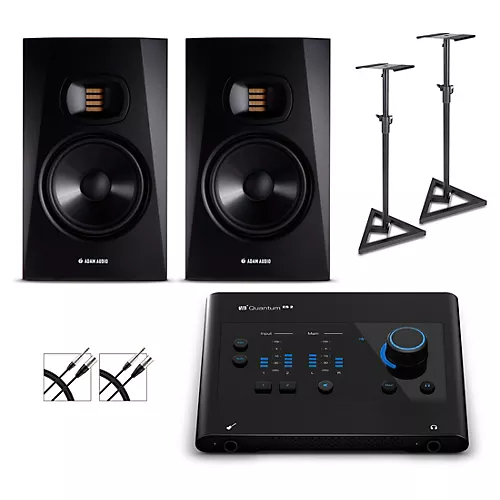 PreSonus Quantum ES2 Audio Interface with Adam Audio T Series Studio Monitor Pair (Cables & Stands Included) T5