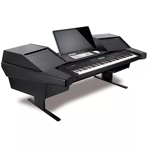 Argosy Dual 15K-803 Keyboard Workstation Black Powder Coated Trim Panels