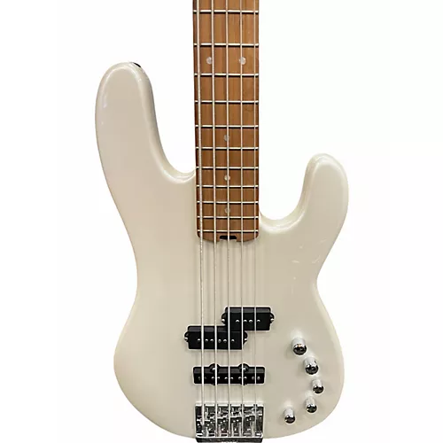 Used Charvel pro mod san dimas bass pj v platinum pearl Electric Bass Guitar platinum pearl
